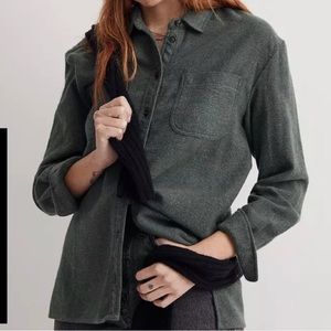 Madewell Oversized Ex Boyfriend Charcoal Button Down Shirt Jacket